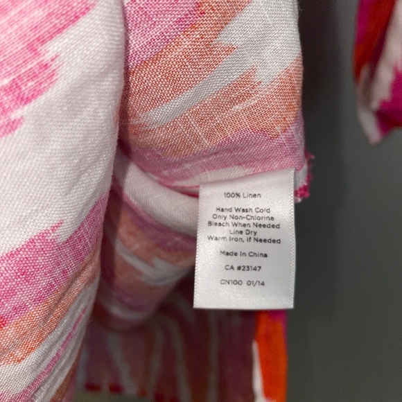 EUC Talbots V Neck 100% Linen Tunic Cover-Up Size Medium - Picture 4 of 6